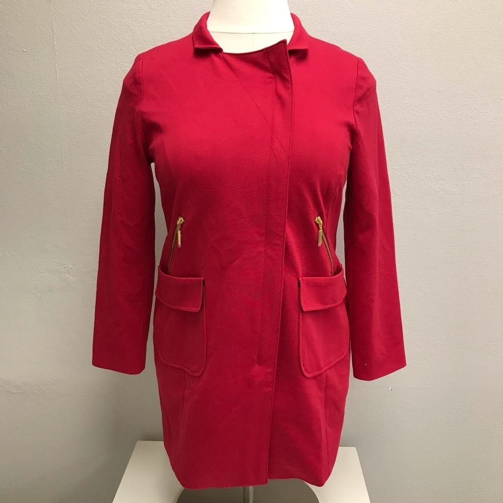 Chico’s lined red Ponte long blazer - Size 1 (Medium)